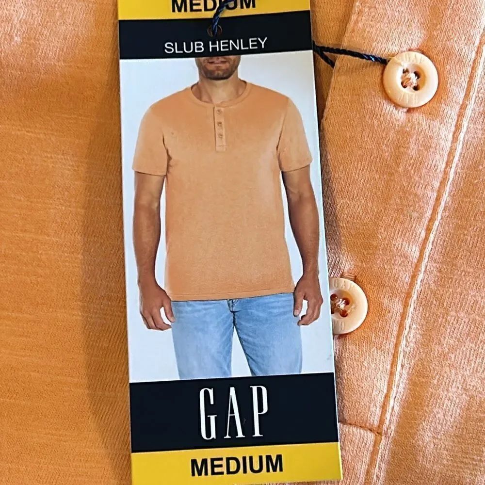 NEW Gap Mens Slub Henley Shirt